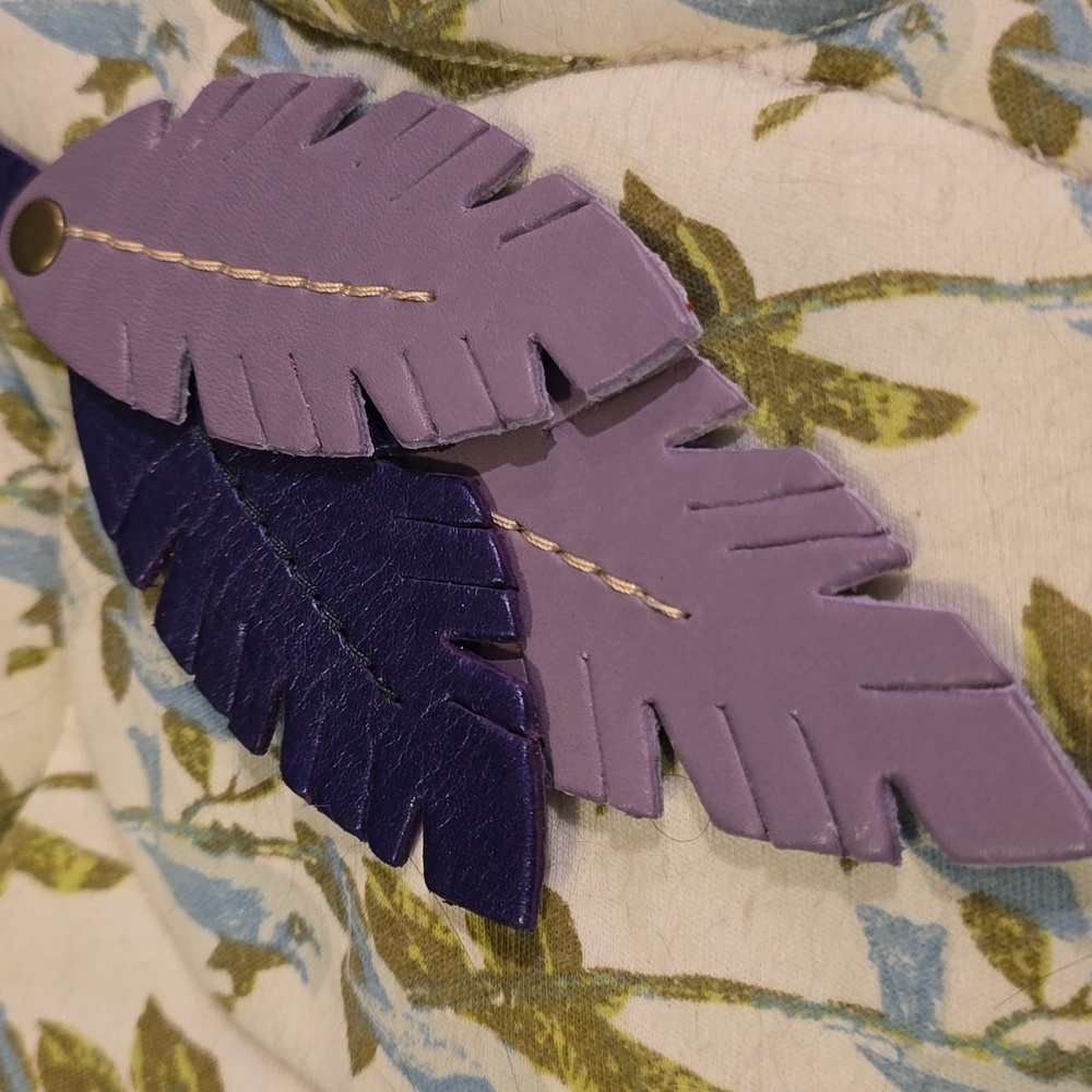 Portland Leather BNNU Purple and Lavender Feather Flair